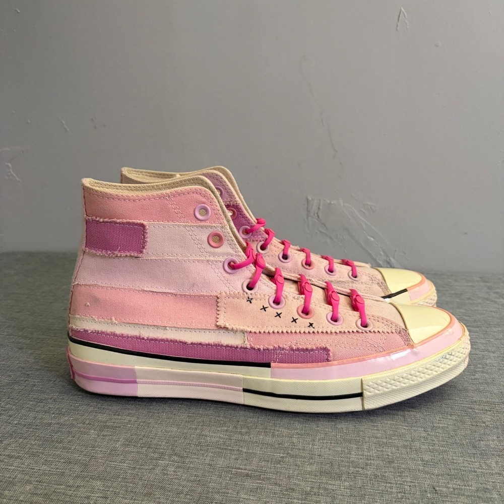 Converse Chuck 70 Hi Women 10.5 Pink Patchwork High Top Sneakers 167298C